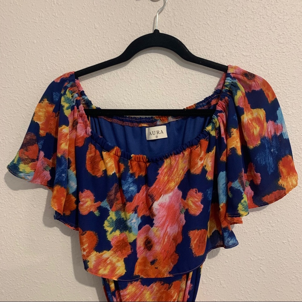 Off-the-shoulder Aura Floral Maxi Dress -Lulu’s